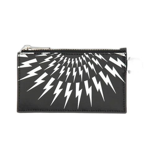 Neil Barrett Logo Printed Zipped Strapped Card Holder