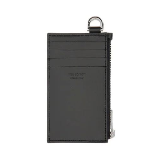 Neil Barrett Logo Printed Zipped Strapped Card Holder
