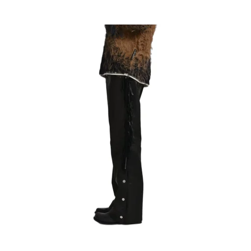 Leather Fringe Pants / Black