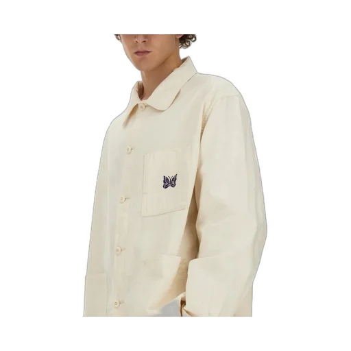 Needles Logo Embroidered Long-Sleeved Overshirt