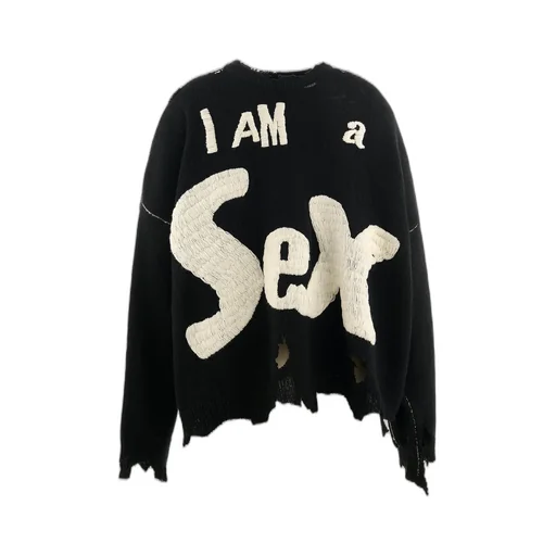 Sp_Crew Knt/I Am A / Blk
