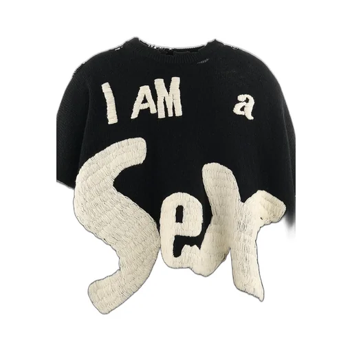 Sp_Crew Knt/I Am A / Blk