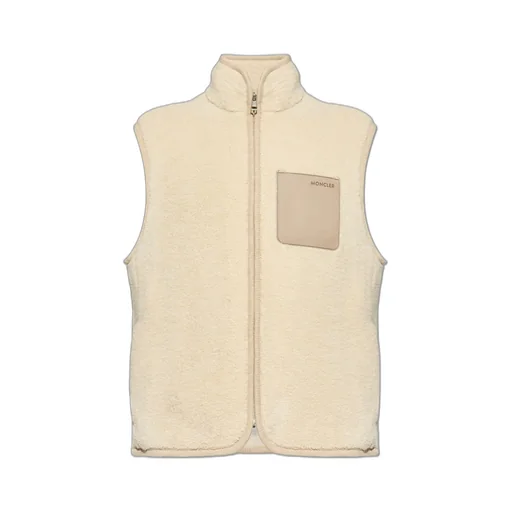 Moncler Logo Patch Zip-Up Teddy Gilet