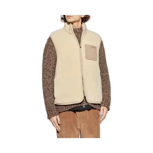 Moncler Logo Patch Zip-Up Teddy Gilet