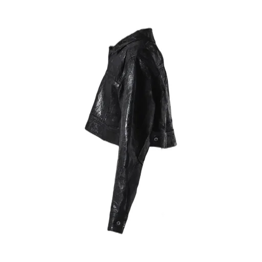 Cropped Jumbo Worker Jkt / Blk