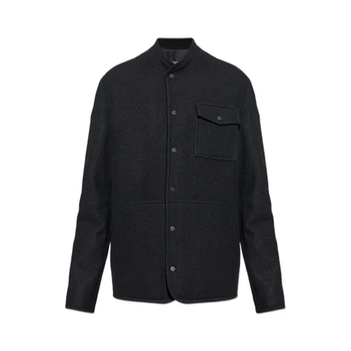 Moncler Logo Patch Button-Up Shirt Jacket