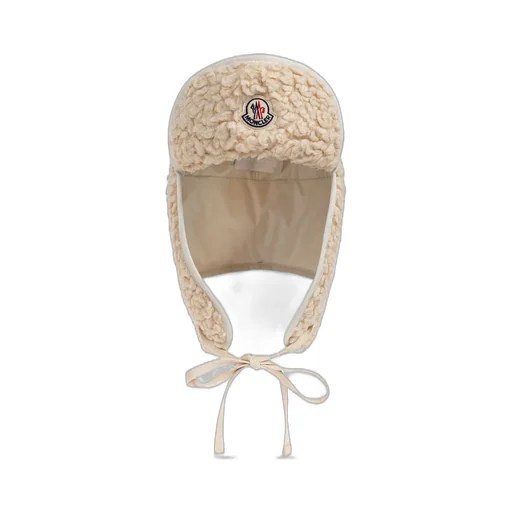 Moncler Logo Patch Reversible Teddy Hat