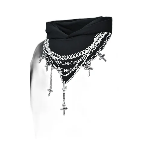 Necklace Hoodie / Black