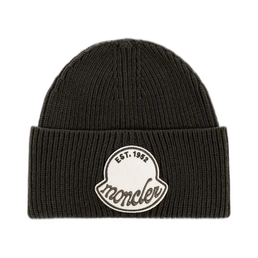 Moncler Logo Patch Ribbed Beanie