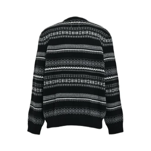 Fair Isle Crew Neck Sweater / Blk Mono