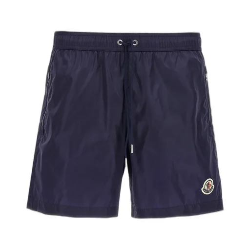Moncler Logo Patch Drawstring Swim Shorts