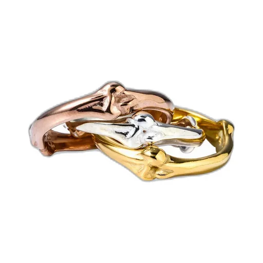 Bone Shaped Trinity Ring / Sil