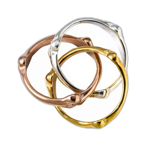 Bone Shaped Trinity Ring / Sil