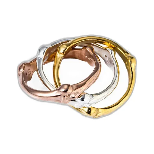 Bone Shaped Trinity Ring / Sil