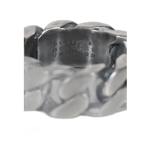 Minimal Logo Curb Ring / Argento Brunito