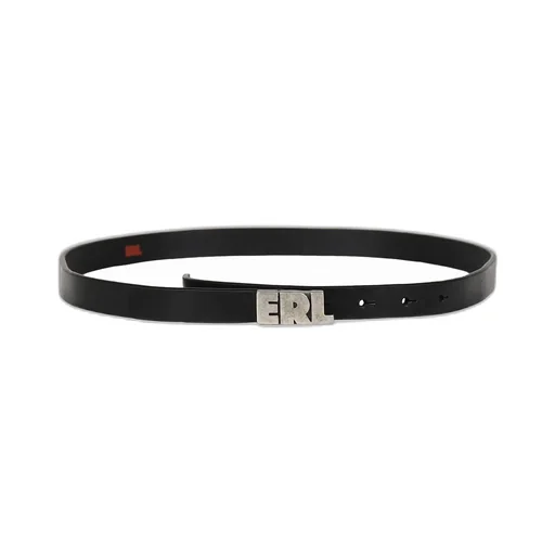 Erl Logo Skinny Leather Belt / Blk