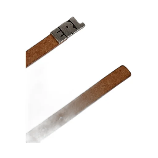 Erl Logo Skinny Leather Belt / Tanned