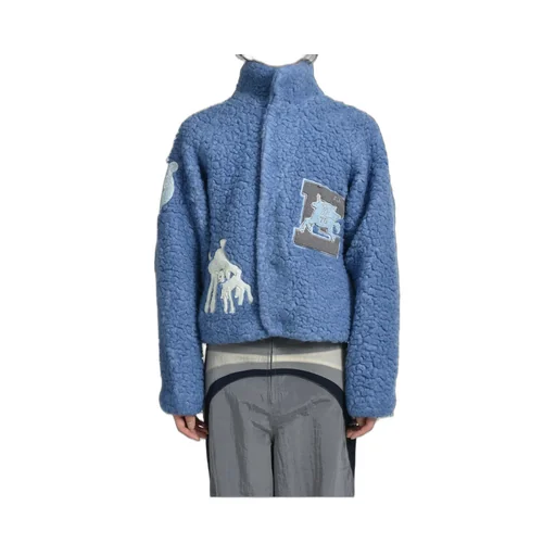 Woven Varsity Jacket / Blue