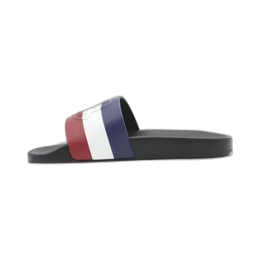 Moncler Logo Embossed Striped Slip-On Slides