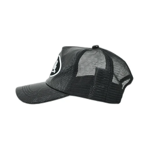 Faux Snake Leather Cap / Black