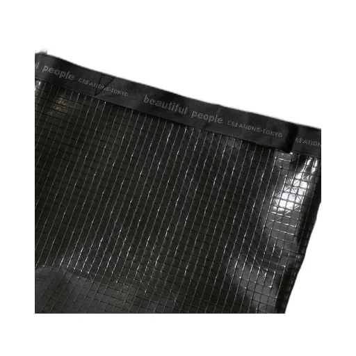 Plaid Vinyl Logo Tape Shoulder Bag / Blk