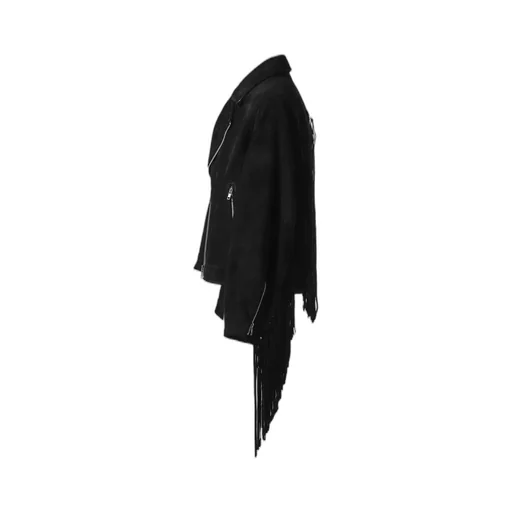 Leather Fringe Riders Jacket / Blk