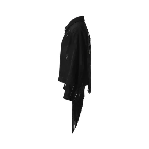 Leather Fringe Riders Jacket / Blk