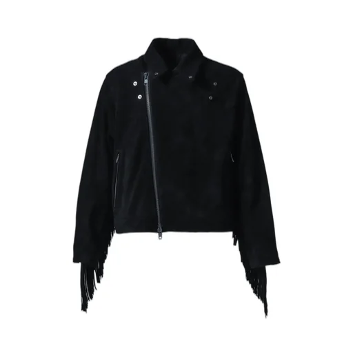 Leather Fringe Riders Jacket / Blk