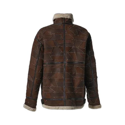 Gusa Patchwork Shearling Jkt / Brw