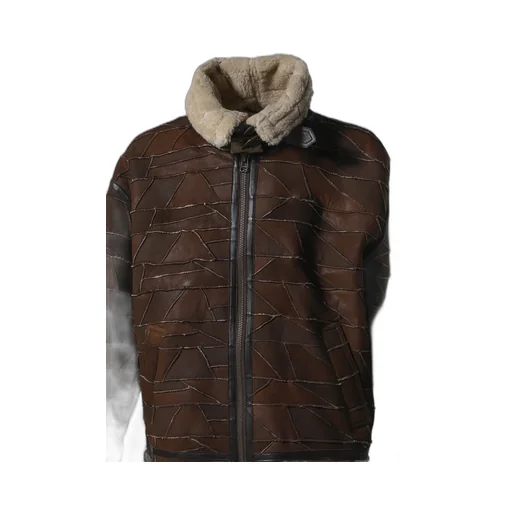 Gusa Patchwork Shearling Jkt / Brw