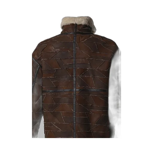 Gusa Patchwork Shearling Jkt / Brw