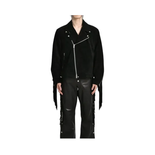 Leather Fringe Riders Jacket / Blk