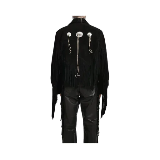 Leather Fringe Riders Jacket / Blk