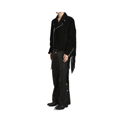 Leather Fringe Riders Jacket / Blk