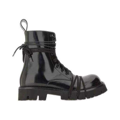 Moschino Round-Toe Lace-Up Boots