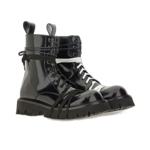 Moschino Round-Toe Lace-Up Boots