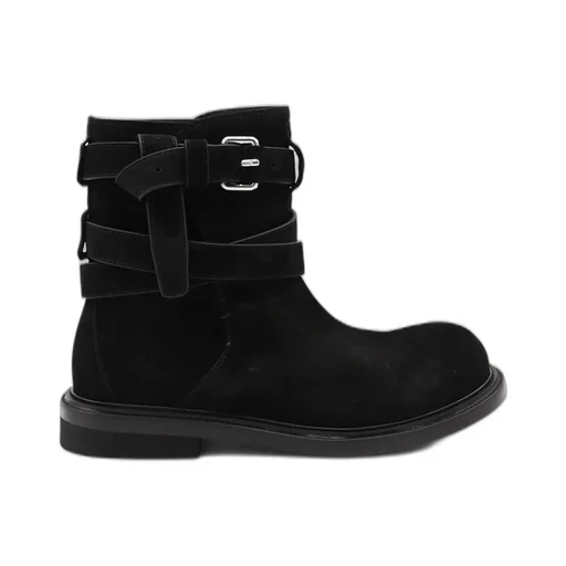 Moschino Rounded Toe Buckled Boots