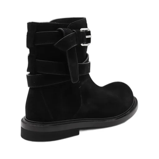 Moschino Rounded Toe Buckled Boots