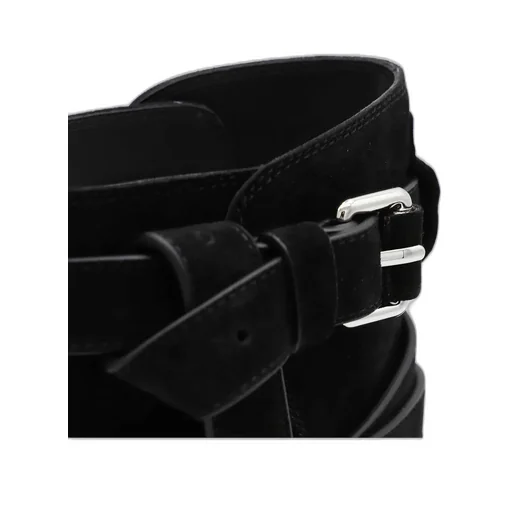 Moschino Rounded Toe Buckled Boots