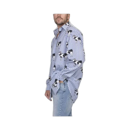 Moschino Cow Printed Long-Sleeved Poplin Shirt