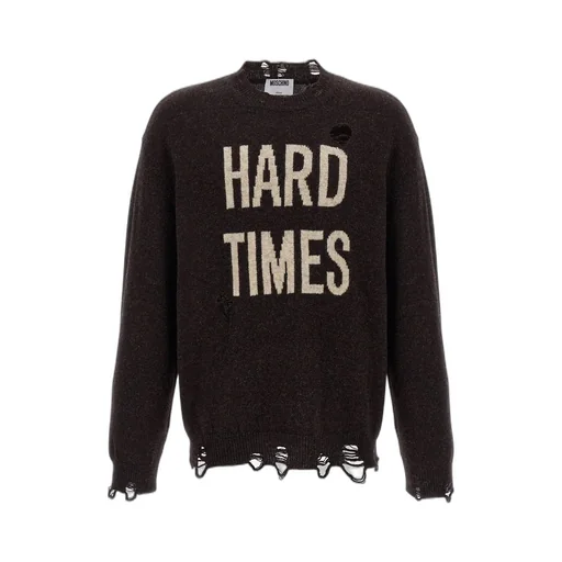 Moschino Hard Times Distressed Knitted Jumper