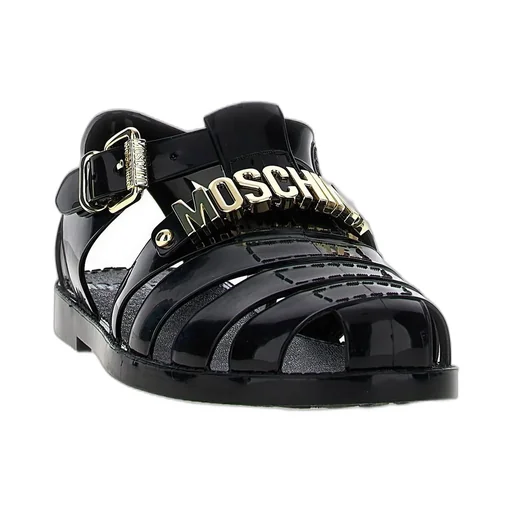 Moschino Jelly Logo Plaque Sandals