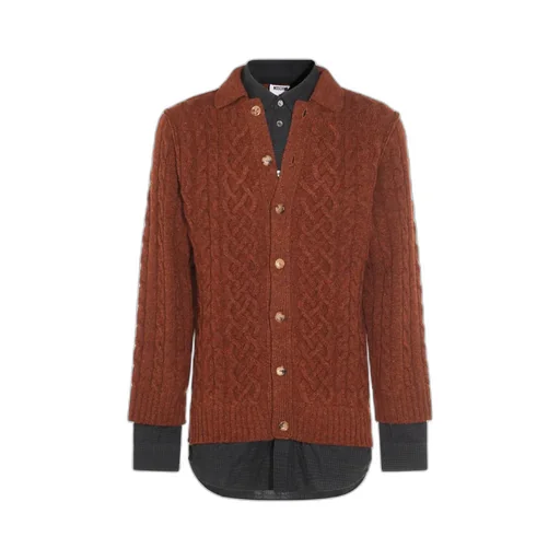 Moschino Shetland Plaid Pattern Cardigan
