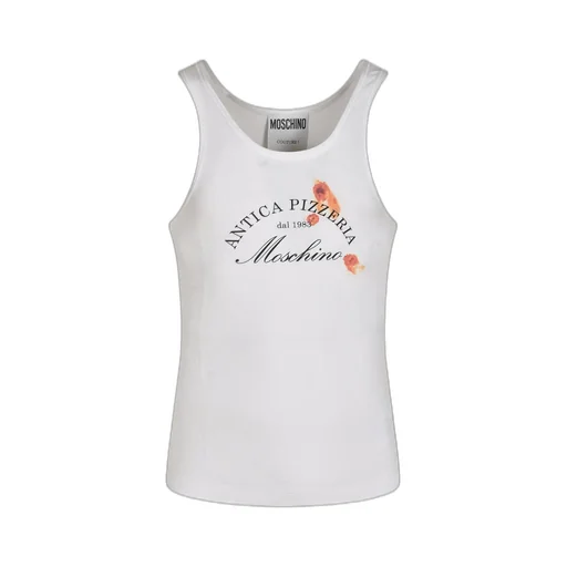Moschino Slogan-Printed Ribbed Tank Top