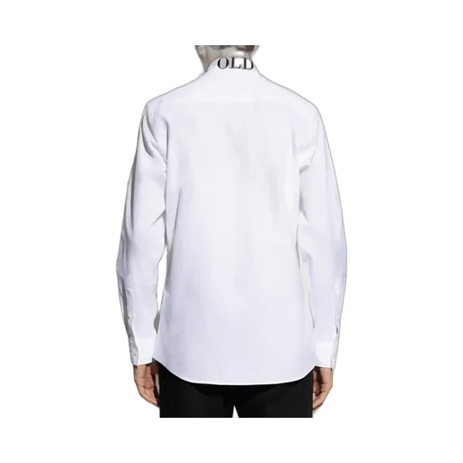 Moschino Slogan Embroidered Curved Hem Shirt