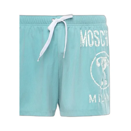 Moschino Logo Printed Drawstring Swim Shorts