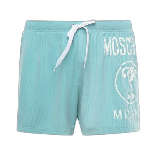 Moschino Logo Printed Drawstring Swim Shorts