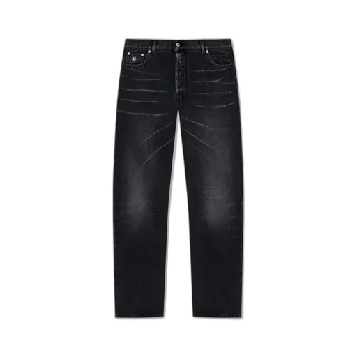 Moschino Logo Patch Faded Jeans