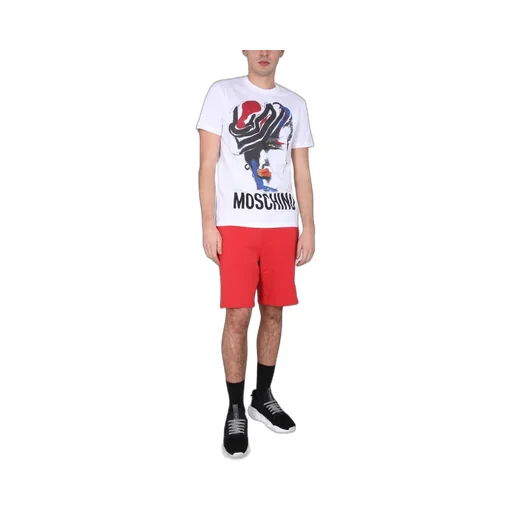 Moschino Logo Illustration-Printed Crewneck T-Shirt