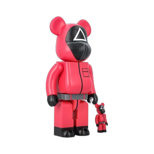 Medicom Toy X Squid Game Guard Triangle 100% + 400% Be@Rbrick Set